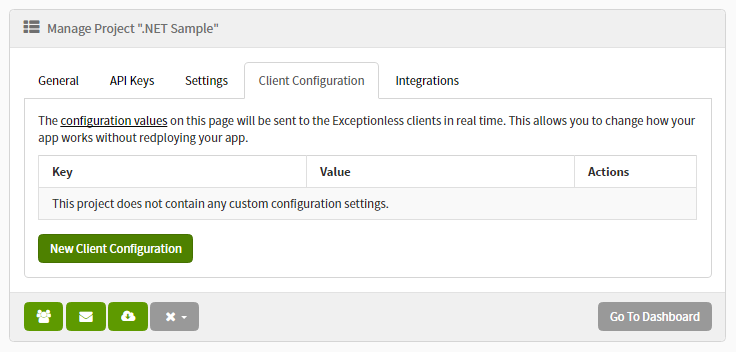 Exceptionless Client Configuration Value
