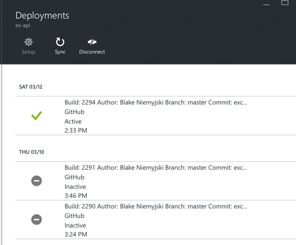 azure sees new artifact commit and deploys