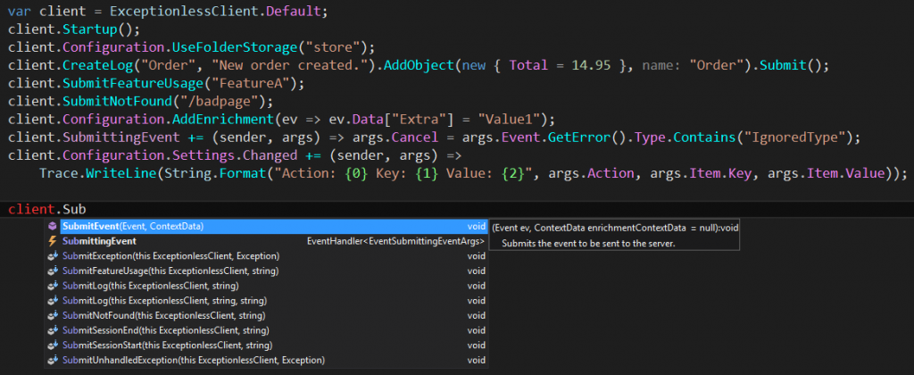 Exceptionless Code Example
