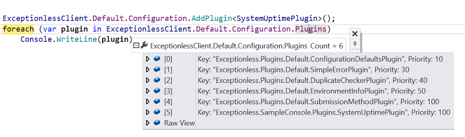Exceptionless Plugin Priority